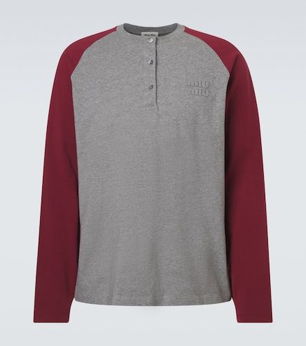 Camiseta con botones de jersey de algodón - Miu Miu - Modalova