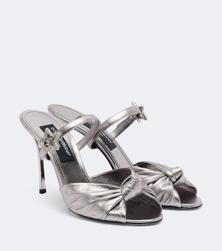 Verzierte Sandalen aus Metallic-Leder - Dolce&Gabbana - Modalova