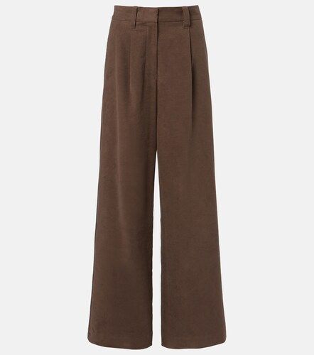 Pantaloni a gamba larga in cotone con monili - Brunello Cucinelli - Modalova