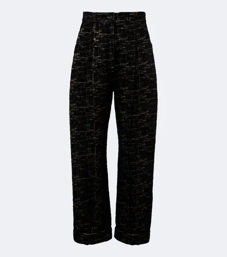 Pleated boucle LurexÂ® barrel-leg pants - La DoubleJ - Modalova