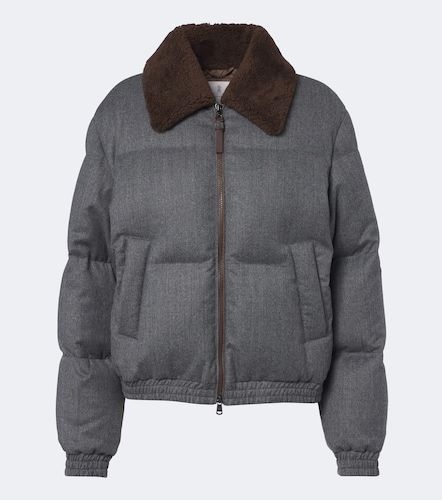 Chaqueta de plumas de lana virgen con cuentas Monili - Brunello Cucinelli - Modalova