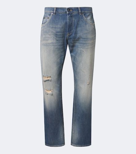 Distressed Straight Jeans - Dolce&Gabbana - Modalova