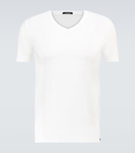 Camiseta de algodón con cuello en V - Tom Ford - Modalova