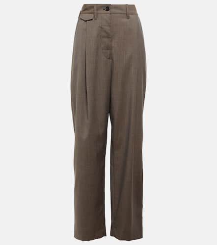 High-rise wide-leg wool pants - Toteme - Modalova