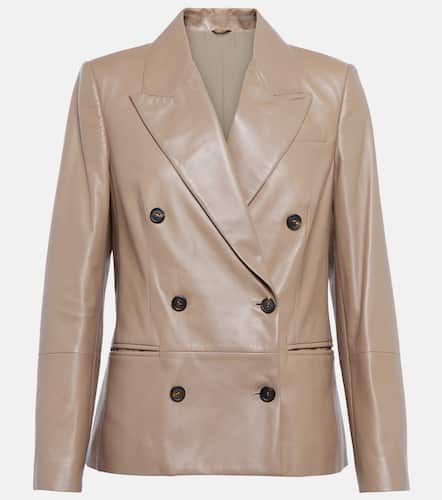 Double-breasted leather blazer - Brunello Cucinelli - Modalova