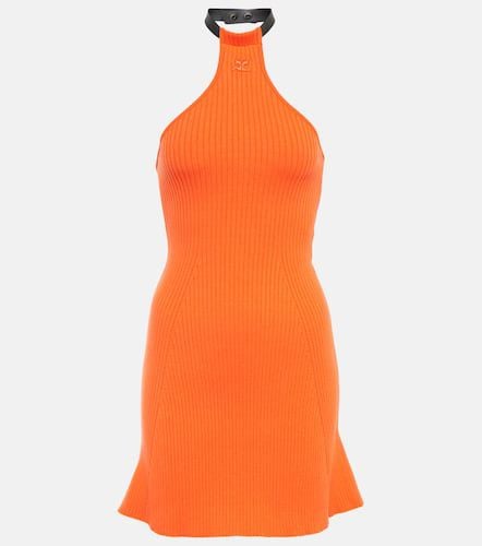 CourrÃ¨ges Ribbed-knit halterneck minidress - Courreges - Modalova