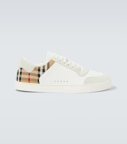 Check leather sneakers - Burberry - Modalova