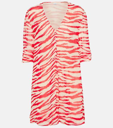 Tiger-print gorgette minidress - Ganni - Modalova