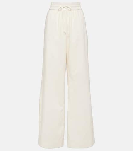 High-rise cotton-blend wide-leg pants - Frame - Modalova