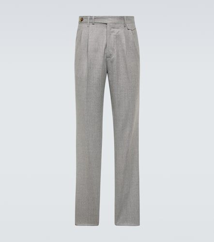 Pantalones chinos de franela de lana virgen - Brunello Cucinelli - Modalova