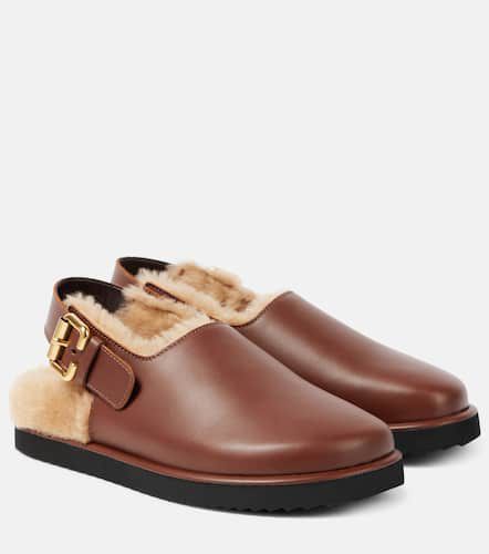 ChloÃ© Nil shearling-lined leather mules - Chloe - Modalova