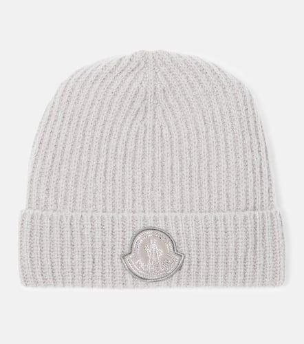 Moncler Logo wool-blend beanie - Moncler - Modalova