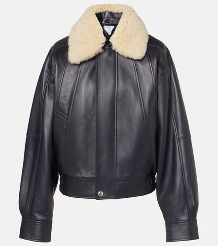 Shearling-trimmed leather blouson - Bottega Veneta - Modalova