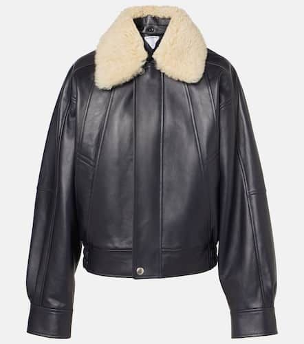 Shearling-trimmed leather blouson - Bottega Veneta - Modalova