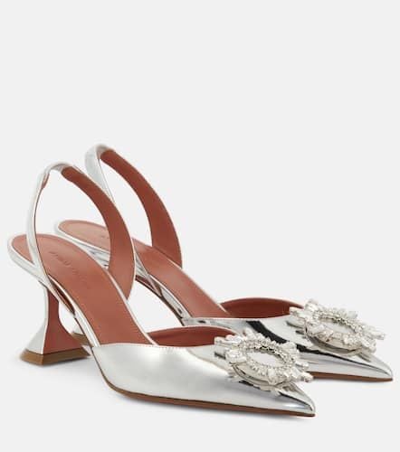 Begum 70 mirrored leather slingback pumps - Amina Muaddi - Modalova