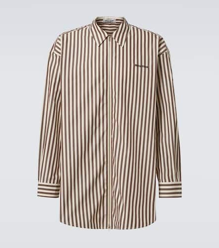 Oversized striped cotton shirt - Miu Miu - Modalova