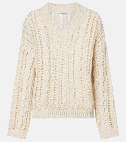 Jute and cotton-blend sweater - Brunello Cucinelli - Modalova