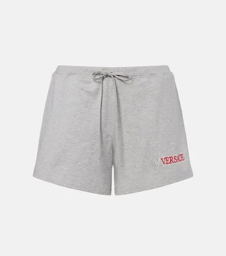 Shorts de jersey de algodón con logo - Versace - Modalova