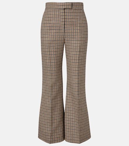 Houndstooth cropped virgin wool flared pants - Valentino Garavani - Modalova