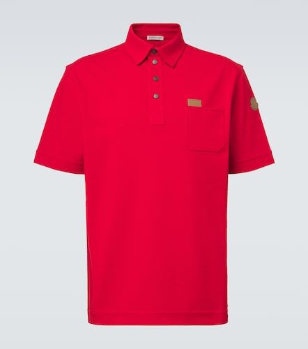 Polo de piqué de algodón con piel - Moncler - Modalova