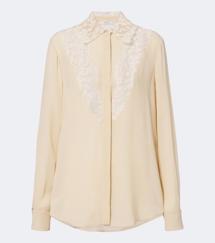 Hemd aus Seidengeorgette mit Spitze - Fendi - Modalova