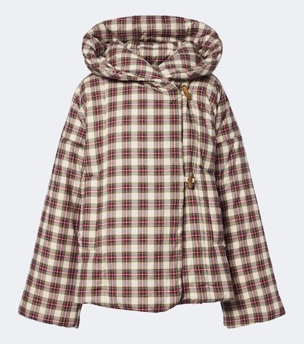 Gingham hooded cotton puffer jacket - Dries Van Noten - Modalova