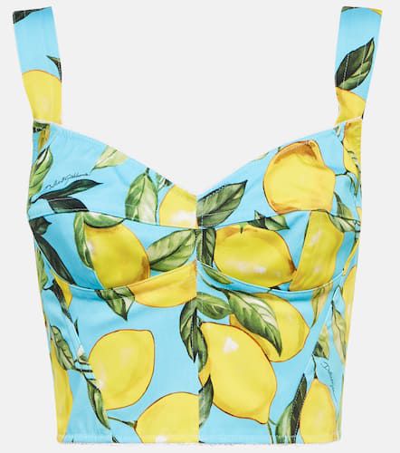 Printed cotton-blend bustier top - Dolce&Gabbana - Modalova