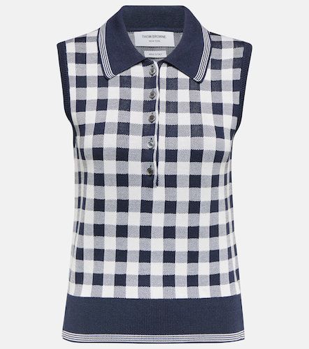 Gingham silk sweater vest - Thom Browne - Modalova