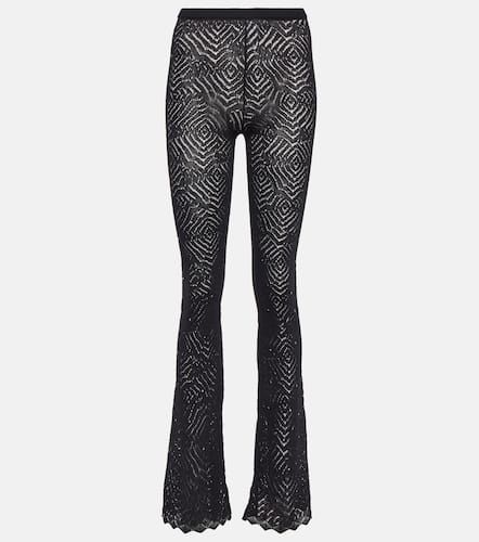 Embellished high-rise flared lace pants - Alessandra Rich - Modalova