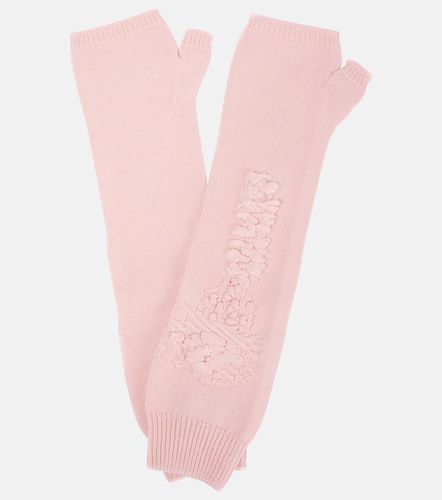 Embroidered fingerless cashmere gloves - Barrie - Modalova