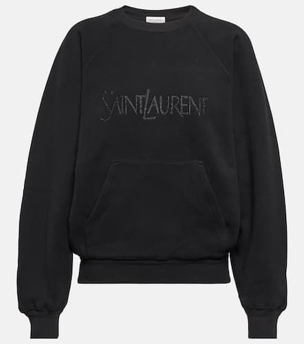 Logo cotton sweatshirt - Saint Laurent - Modalova