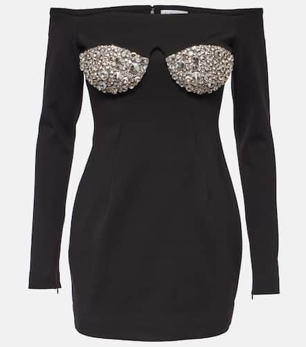 Crystal-embellished off-shoulder minidress - Area - Modalova