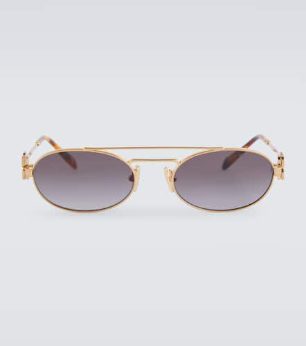 Miu Miu Logo oval sunglasses - Miu Miu - Modalova