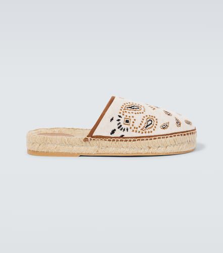 Bandana canvas jacquard espadrille slides - Alanui - Modalova