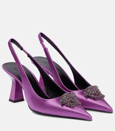 La Medusa satin slingback pumps - Versace - Modalova