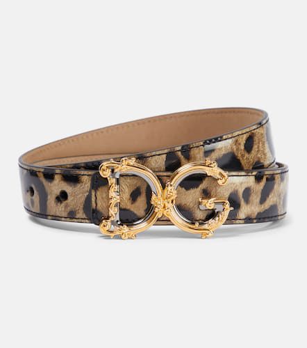 DG leopard-print patent leather belt - Dolce&Gabbana - Modalova