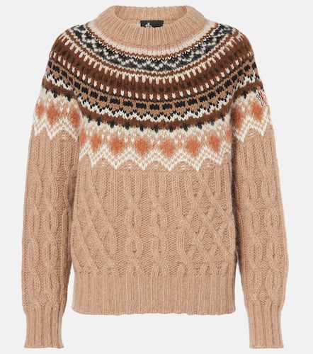 Jacquard wool and mohair-blend sweater - Moncler Grenoble - Modalova