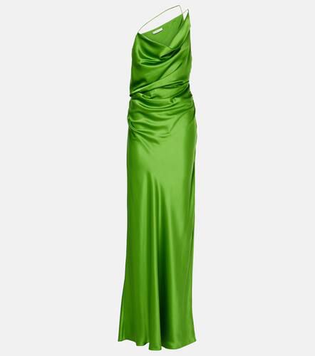 One-shoulder ruched silk satin gown - The Sei - Modalova