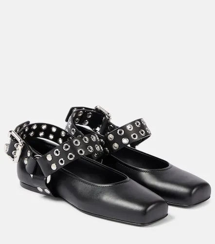 Studded leather Mary Jane flats - Alaia - Modalova