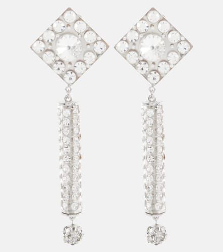 Crystal-embellished clip-on earrings - Alessandra Rich - Modalova