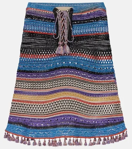 Crochet striped lame poncho - Valentino Garavani - Modalova