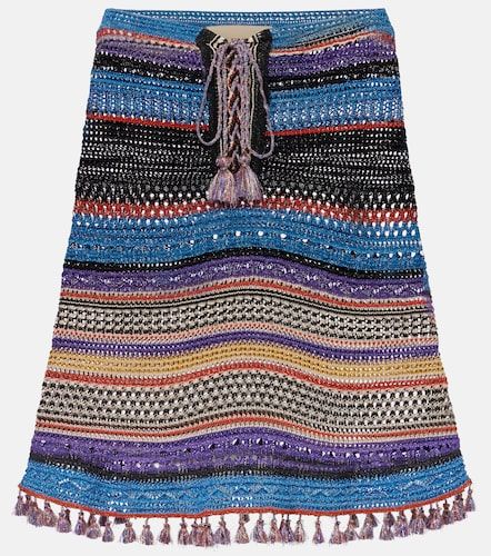 Poncho in crochet a righe - Valentino Garavani - Modalova