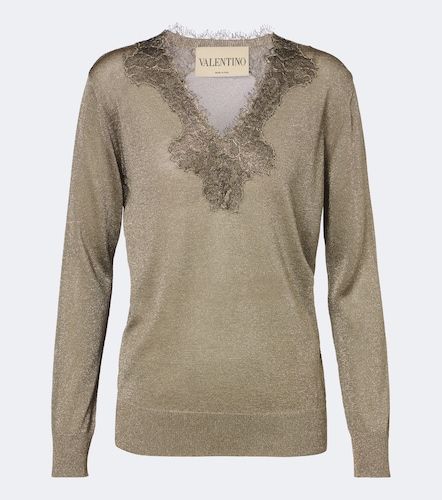Pullover con lamé e pizzo - Valentino - Modalova
