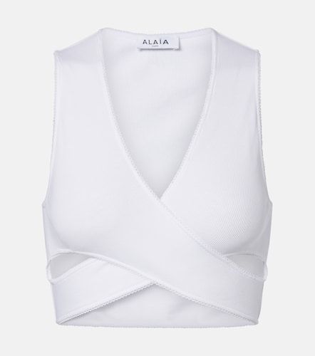 Alaïa Top cropped in jersey a coste - Alaia - Modalova