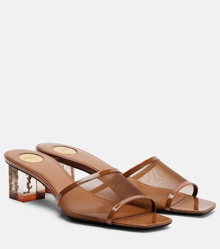 Mules Sip de malla con piel - Saint Laurent - Modalova