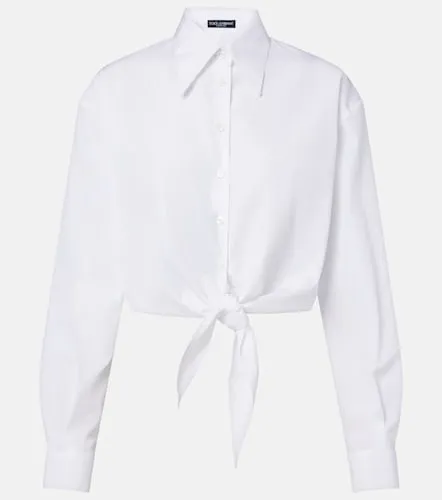 Camisa cropped de popelín de algodón - Dolce&Gabbana - Modalova