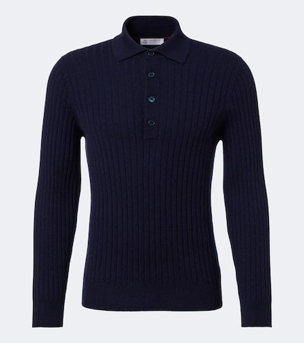 Pullover polo in cashmere a coste - Brunello Cucinelli - Modalova