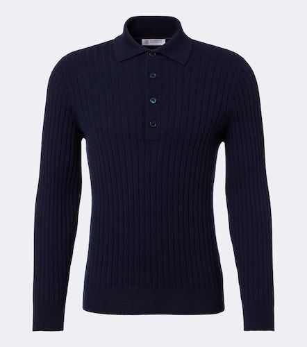 Ribbed-knit cashmere polo sweater - Brunello Cucinelli - Modalova