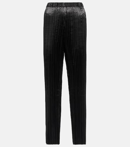 Pleated slim satin pants - Junya Watanabe - Modalova