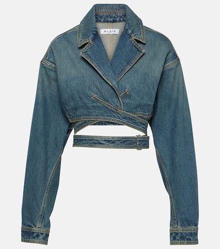 Alaia Cropped denim wrap jacket - Alaia - Modalova